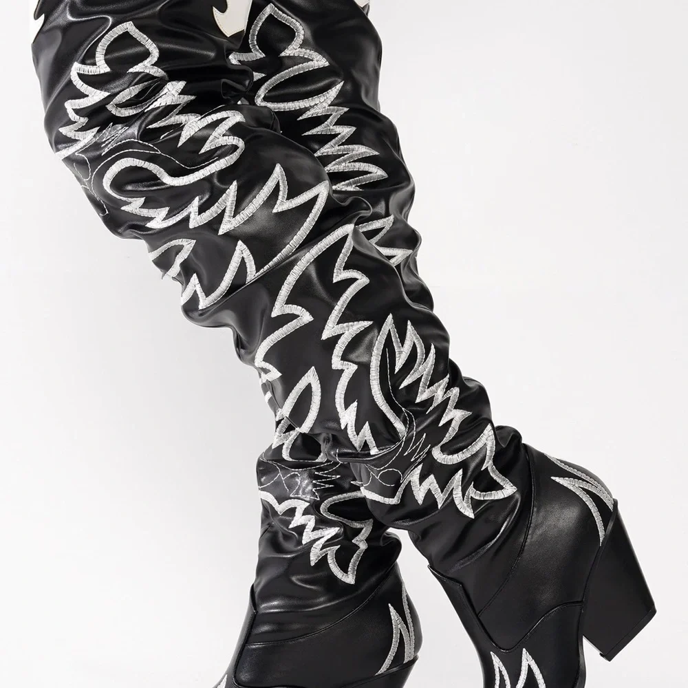 Beyoncé Over the Knee Women's Western Boots Sexy Festival Coachella Size 10